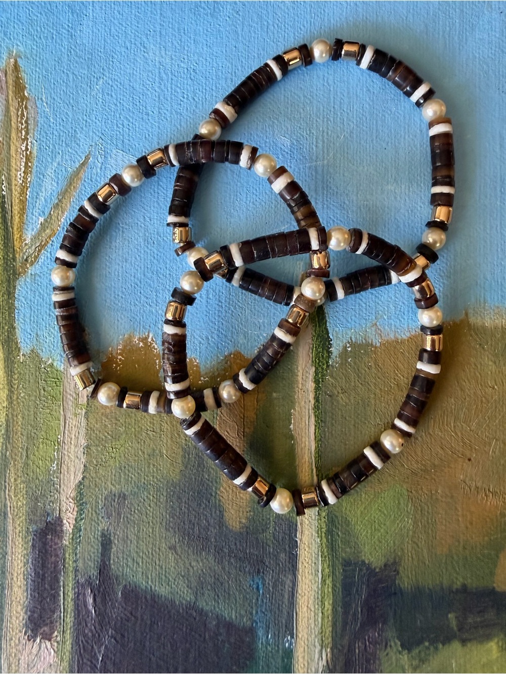 Le Pearl Bracelets in Espresso by Roxanne Assoulin